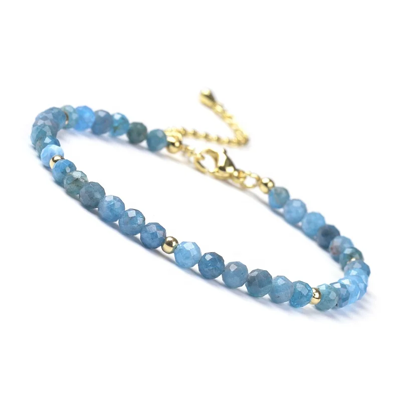 Cliobeads Wholesale 4mm Faceted Round Sunstone Citrine Apatite Garnet Natural Stone Small Bead Bracelet Gemstone Jewelry