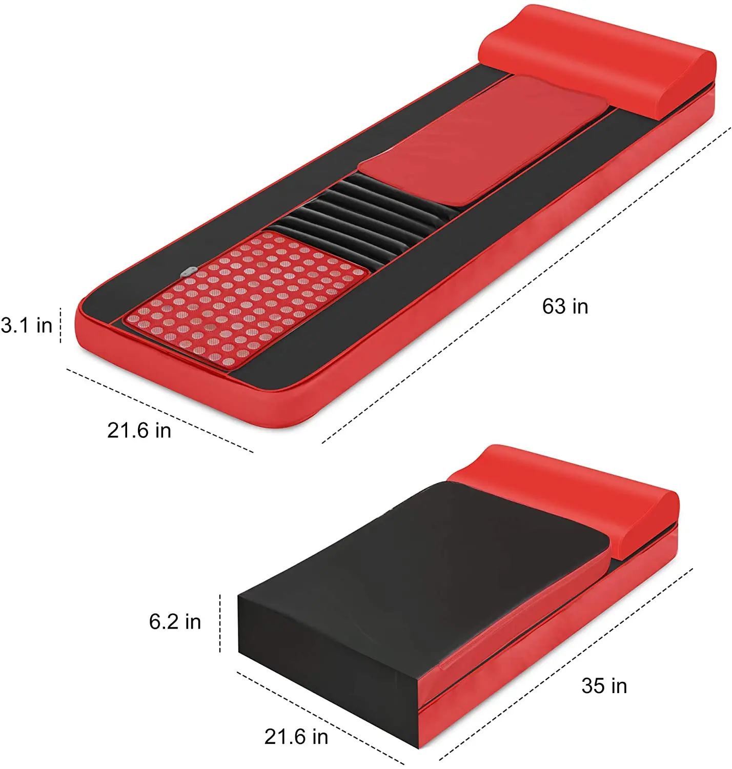 Массажный матрас для всего тела Shiatsu с нефритовой греющей подушкой