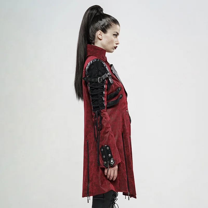 Punk Rave  Gothic Clothing Y-349 Women Vampire Studded Heavy PU Leather Motorcycle Jacket