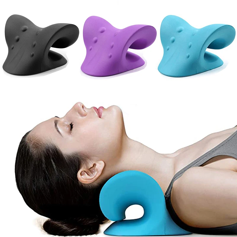 Hot Sell Portable Neck and Shoulder Relaxer Cervical Traction Massage Pillow Neck Recliner Stretcher for Neck Pain Relief
