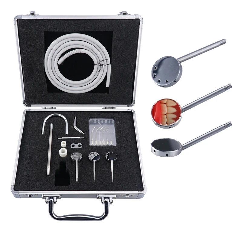 Dental Suction Mirror Kit Fog Free Replaceable Mirror with Endo Suction Tips