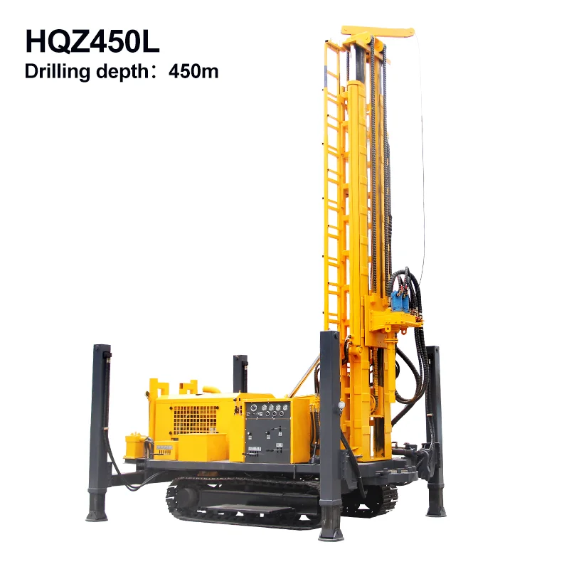 450 Meter Crawler Pneumatic Water Well bore mine Drilling Rig Machine Prices For hot sale