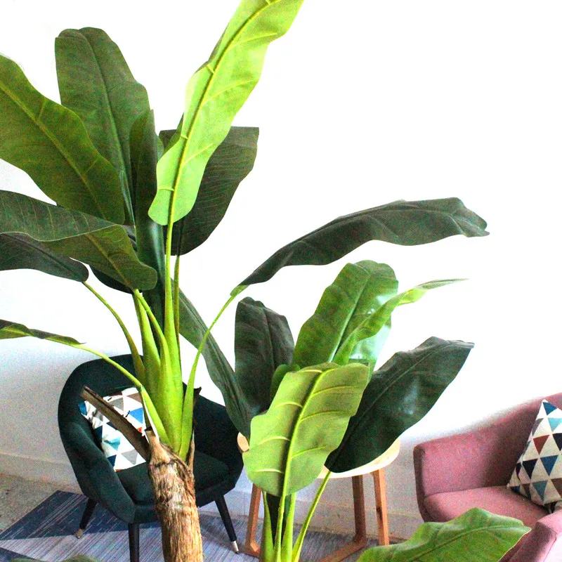 Landscape ornamental potting plastic bonsai tree artificial real look banana tree indoor decor plant on sale