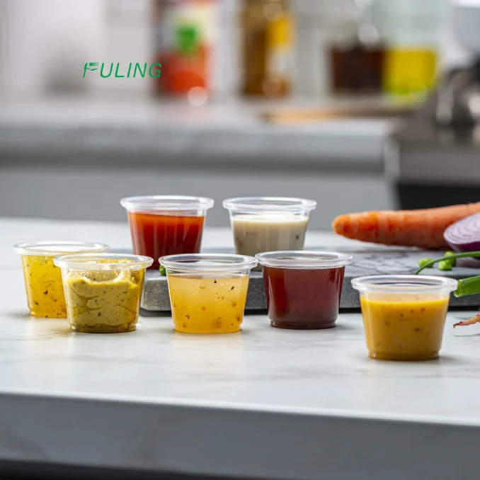 1 oz sauce cup pp clear polypropylene sample cups 1oz portion condiment container Plastic Souffle cups 50X50 pack