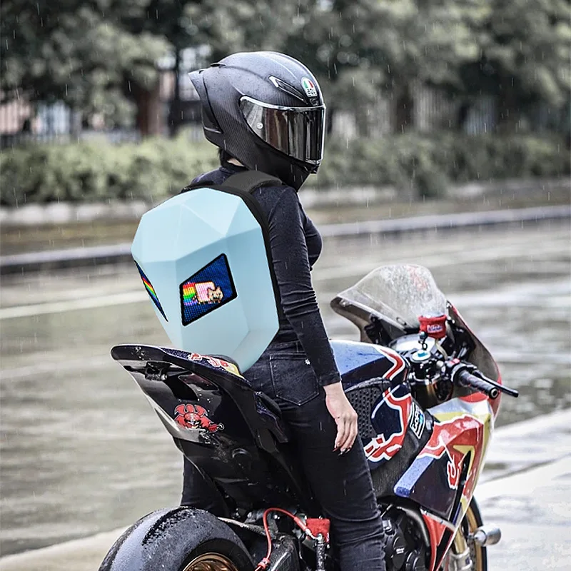 loy Iron Man Cool LED biker Backpack Sports personality DIY Knight helmet