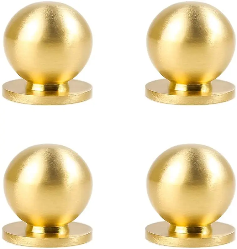 AIMINO OEM Round Solid Brass Pulls Antique Cabinet Drawer Small Handles Modern Minimalist Handles Knobs (Antique Bronze