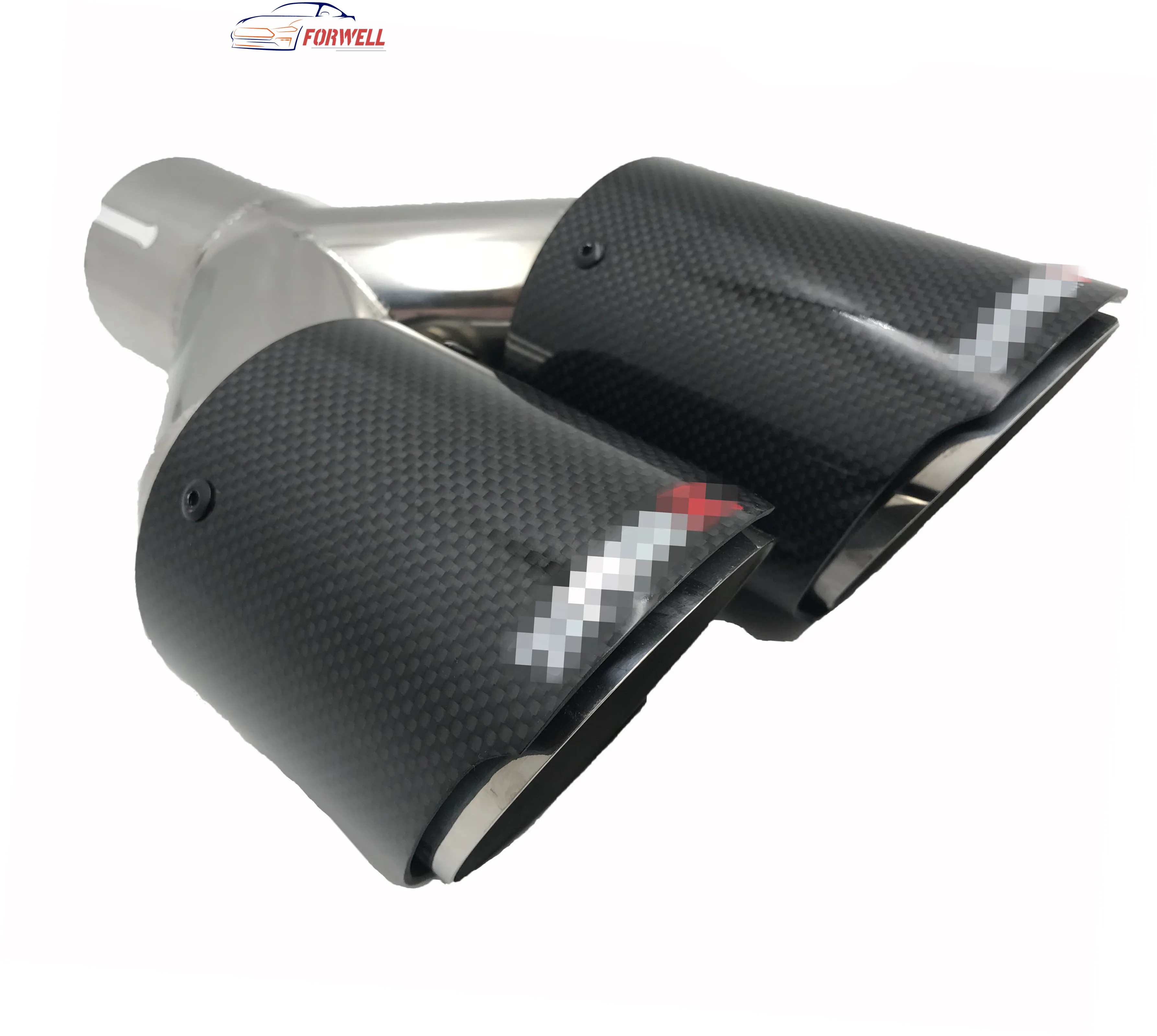 
Dual Exhaust Muffler Tips Pipe End Stainless Steel Carbon Fiber for Akrapovic 