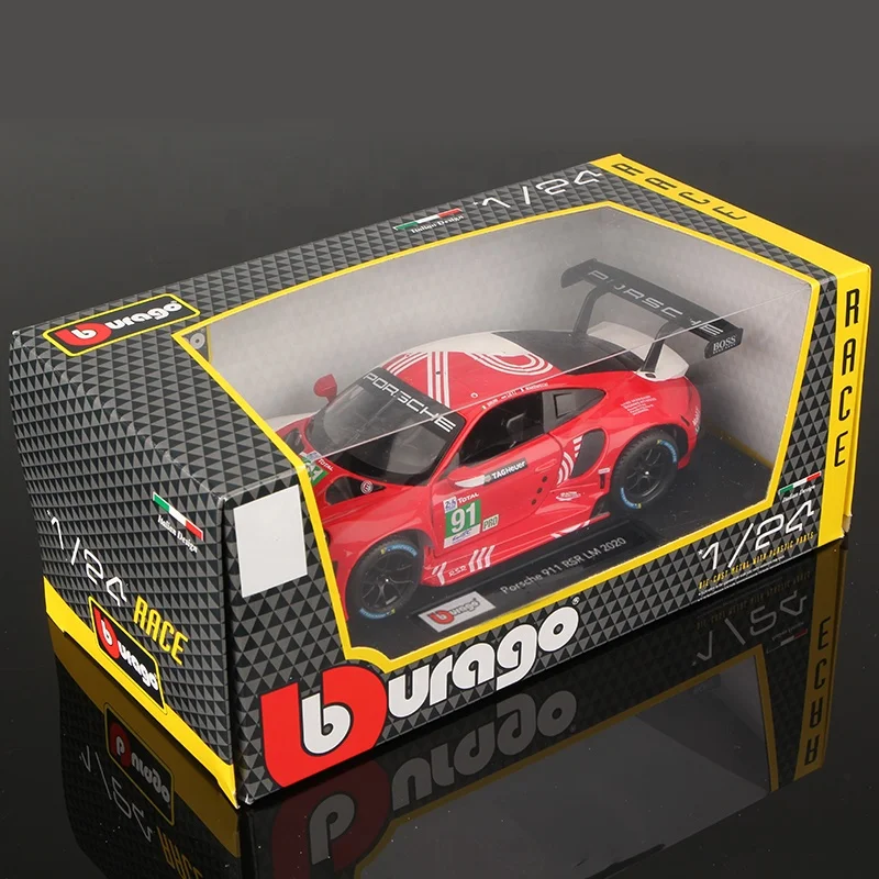 Bburago 1:24 2020 Porsche 911 RSR LM сплав спортивный автомобиль статический литой модели автомобилей игрушки