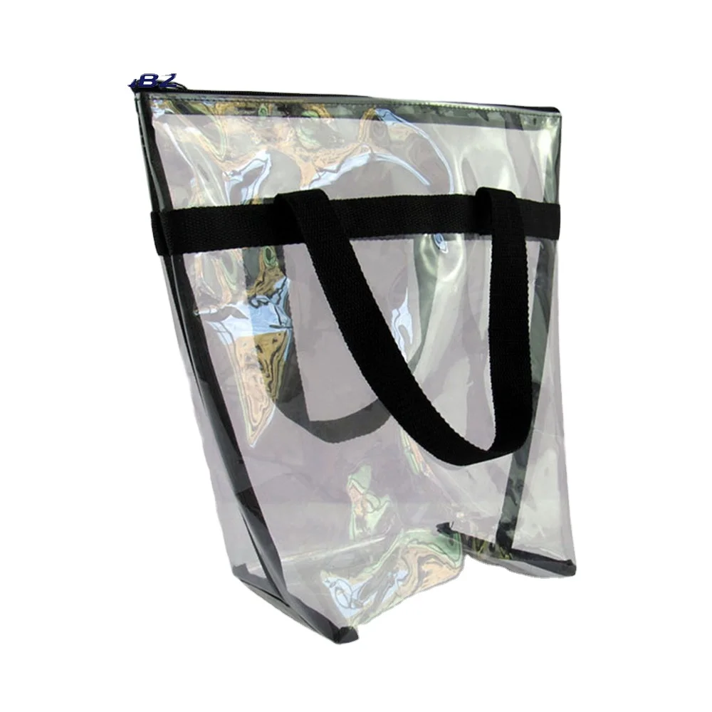 
Tote Bag Transparent Plastic Pvc Customized Rivet Hot Fashionable Appliques Feathers Diamonds Scarves Unisex 