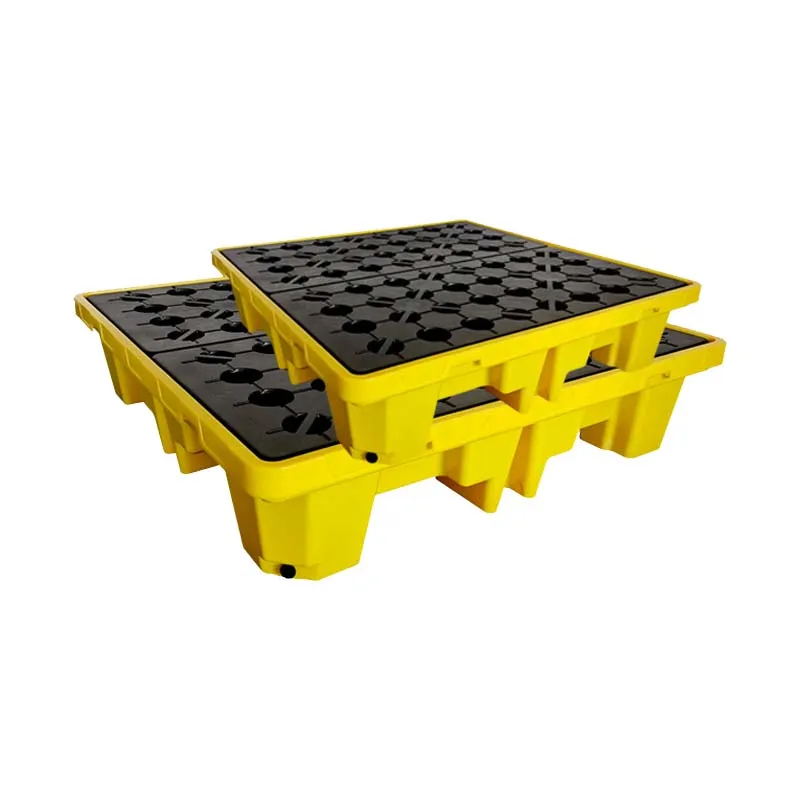Factory Wholesale Heavy duty 2 Drums Spill plastic pallet for petroleum Industry For Sale Heavy Duty Oil Use Spill Pallet