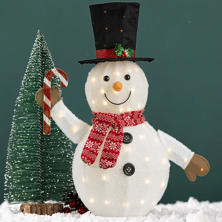 Factory Direct Sale Ourwarm Wholesale 31In 50L 3D Snowman Lights For Home Christmas Decoration