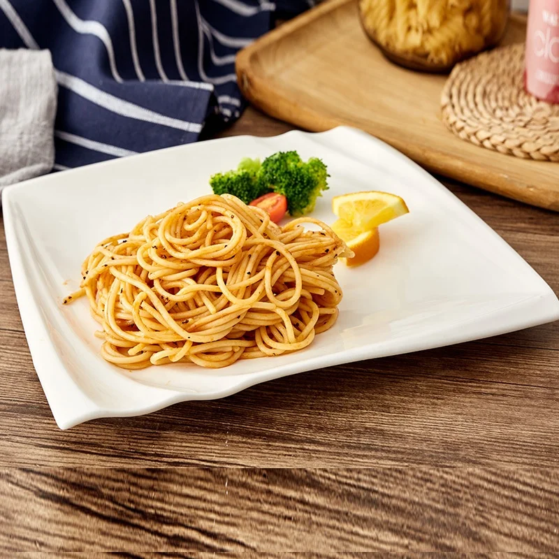 Wholesale square shape embossed porcelain dinnerware set plate dishes white weddings charger plate dinner plate set