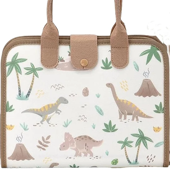 2024 New Design Felt Dinosaur Busy Board for Toddlers with 6 Activities, Montessori Busy Board for  Kids  Birthday Gifts