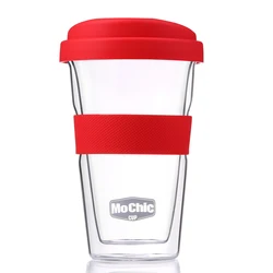 Mochic 300Ml Reusable Travel Mugs For Promotional Gift 10Oz Customize Heat-Proof Double Wall Glass Tumblers Coffee Drinking Cup