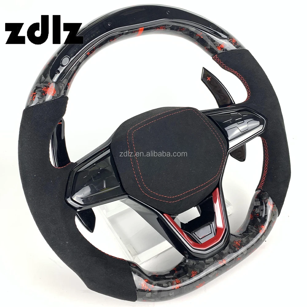 2019 2020 2021 2022 2023 For Volkswagen VW Golf MK8 golf 8 Customized LED Forged Carbon Fiber Steering Wheel with Shift Paddle