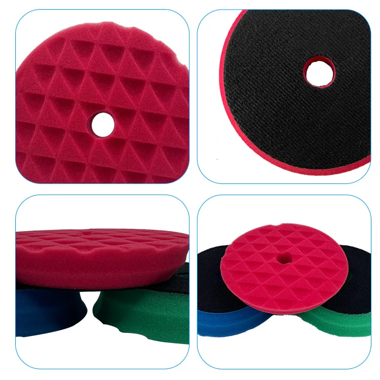 150 mm Car Beveled Triangle Polishing Foam Pads 6 Inch Buffing Waxing Sponge for DA Polisher