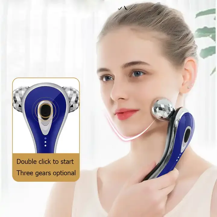 3D Electric Facial Massage Roller V Shape Vibration Face Lifting  Anti  Body Slimming Machine Skin Care Tool