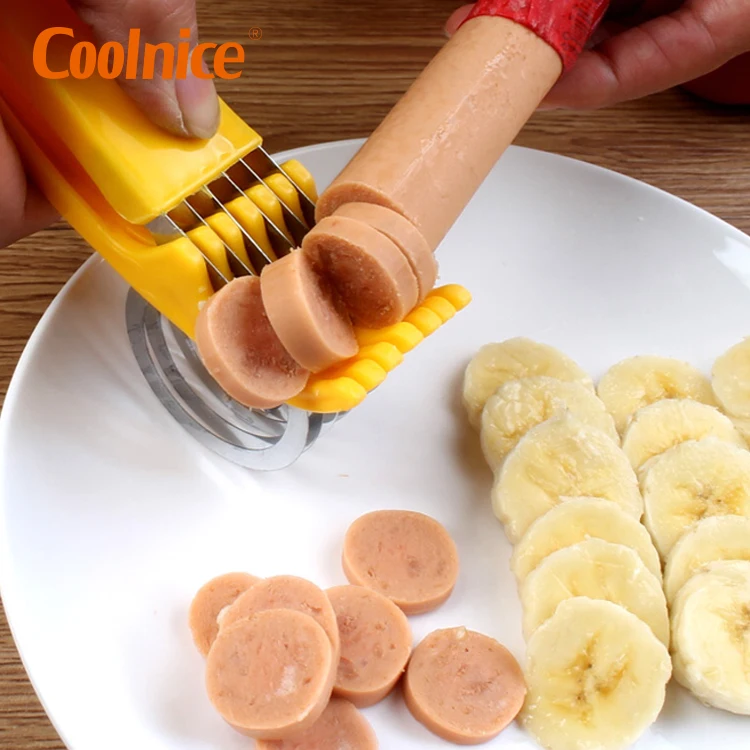 Слайсер для бананов измельчитель сосисок из нержавеющей стали фруктовый резак слайсер клубники хот-догов огурцов