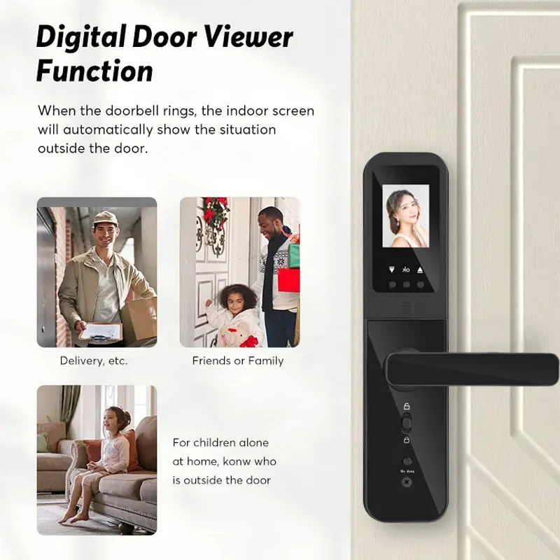 Wholesale Factory Price Electric Tuya App Fingerprint Smart Digital Door Lock Outdoor fechadura digital With Wifi Camera