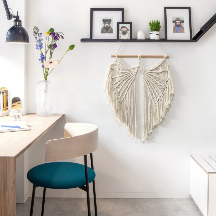 Wholesales Macrame Wall Hanging Angel wings Boho Chic Woven Leaf Tassels Decoration Handmade Bohemian Woven Tapestry