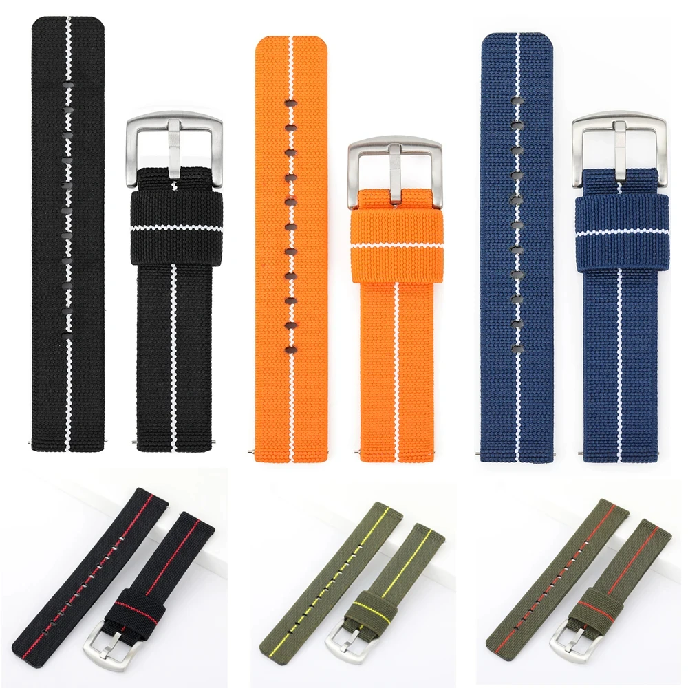 Best Nylon Watch Band 18mm 20mm 22mm Bracelet Elastic Watch Strap Universal Fast Release Wrist Band Belt Replacement Accessories