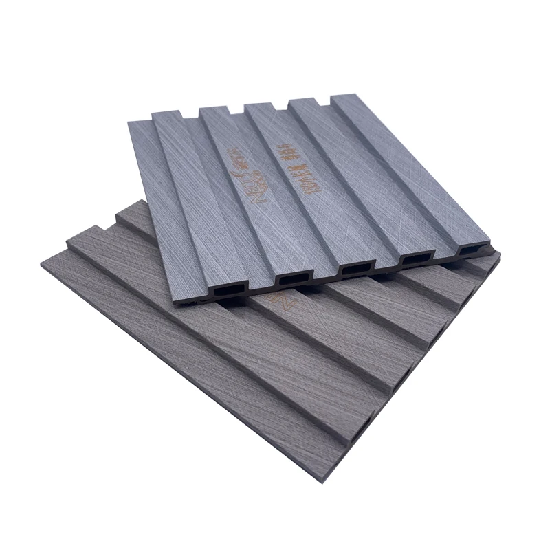3D Decorative Wall Panels Interior  OEM Anti Item Wood Color Design Support Fireproof Material WPC Fluted Wall Panel