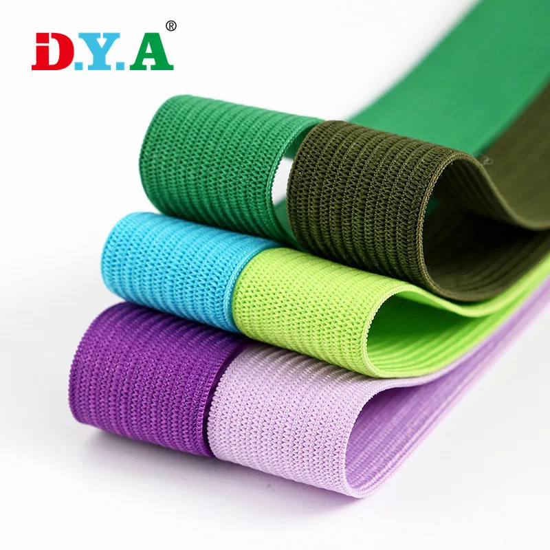 Colorful 10-50mm Wide Clothing Sewing Elastic Tape Kitted Elastic Bands for Garment Waistband