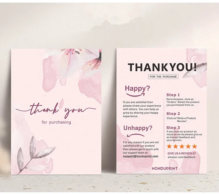 Custom Personalized thank you card  Greeting Card Writing Postcard Gift Custom Thank You Card for Small Business