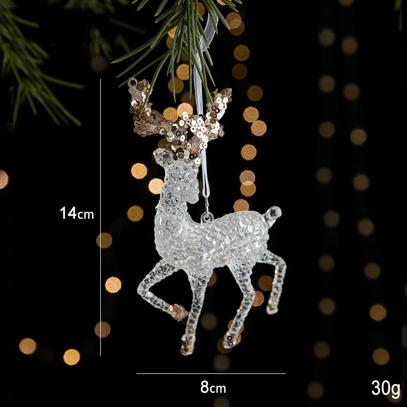 New transparent colorful Christmas pendant bell carriage acrylic crystal pendant Christmas decorations