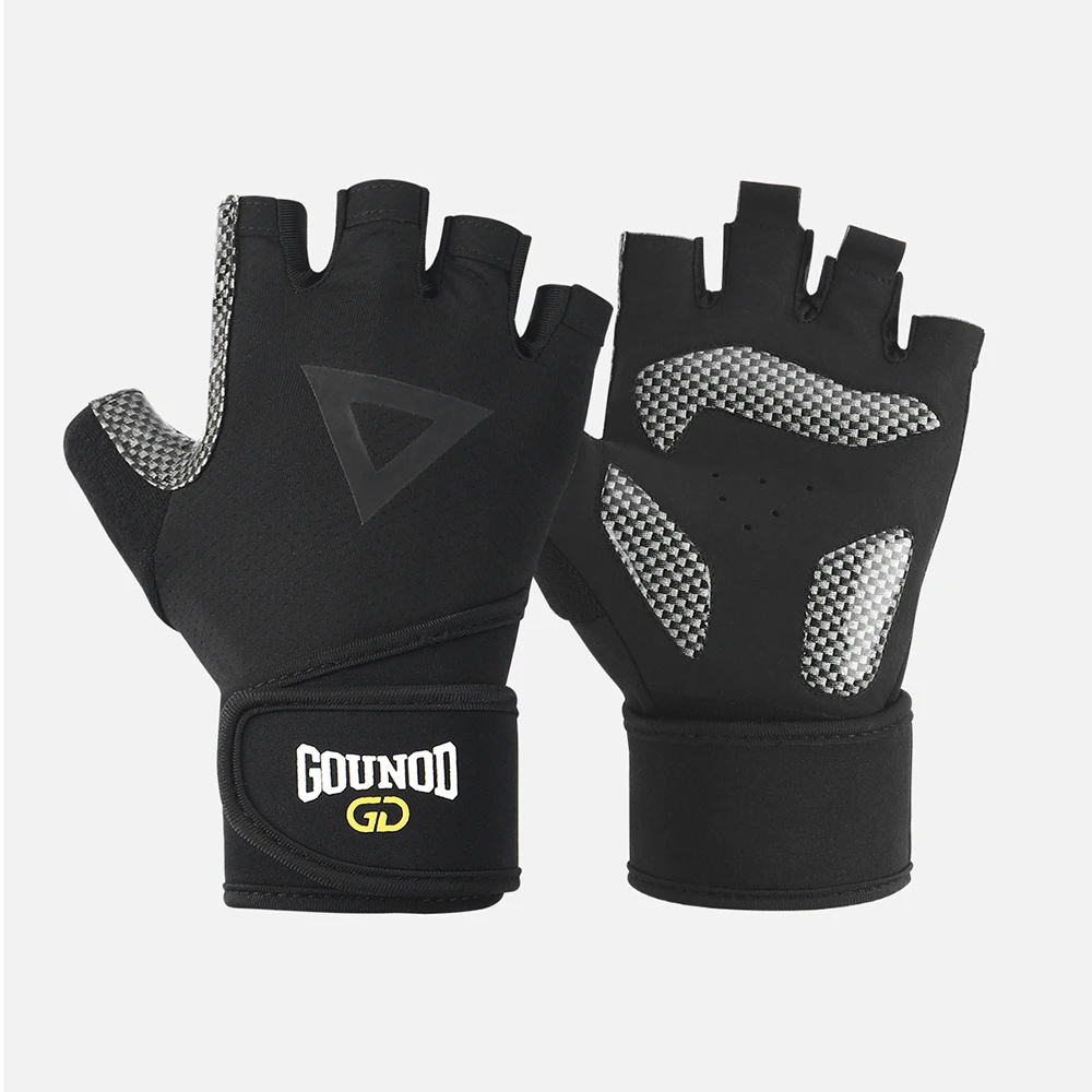 Weightlifting Customized Gloves for Men Bicycle Bodybuilding Workout with Wrist Bands Gym Fitness Gloves