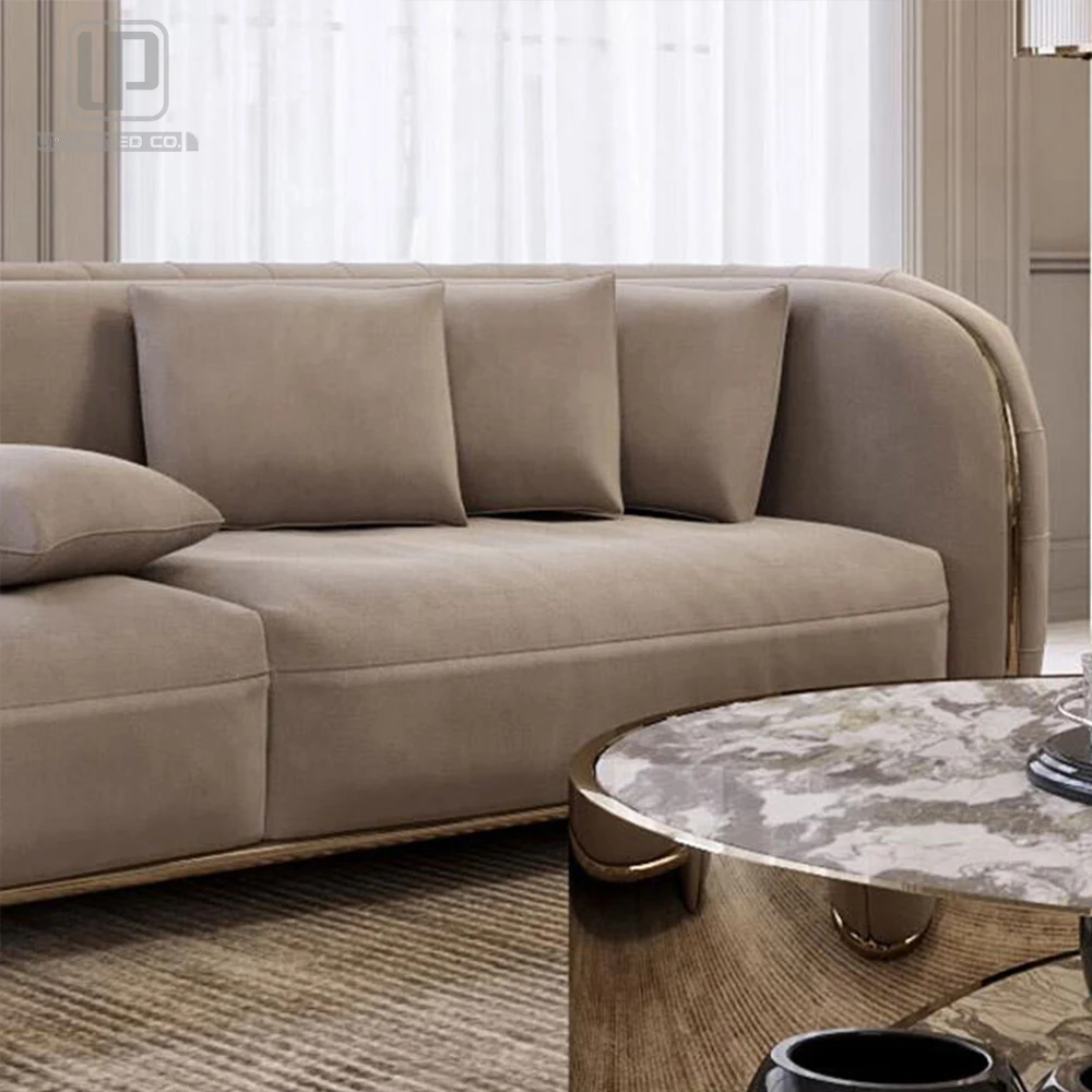 Italian Furniture Sofa Luxury Living Room Furniture Set Leather Sofa - UP decors