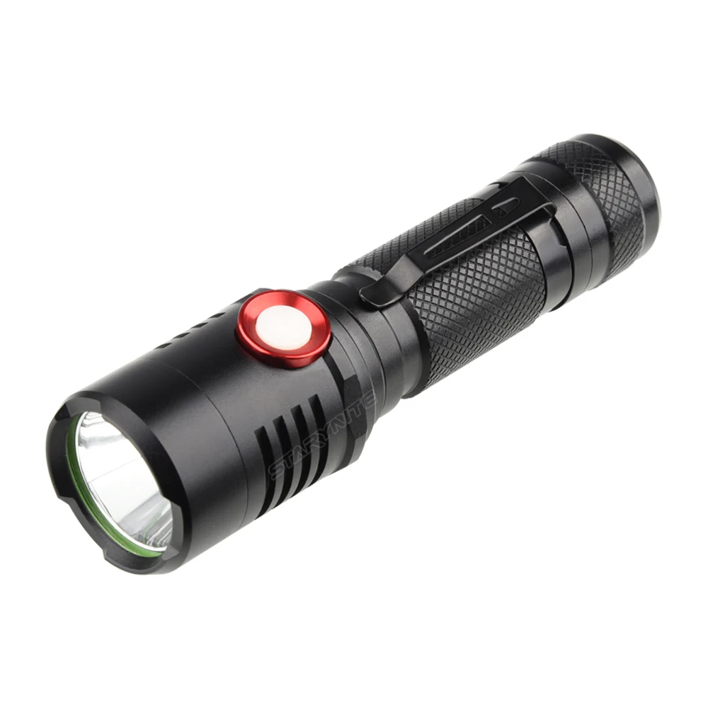 Алюминиевый затемняемый Светодиодный фонарик STARYNITE с длинным фокусом, карманный плоский мини-фонарь с зарядкой от usb