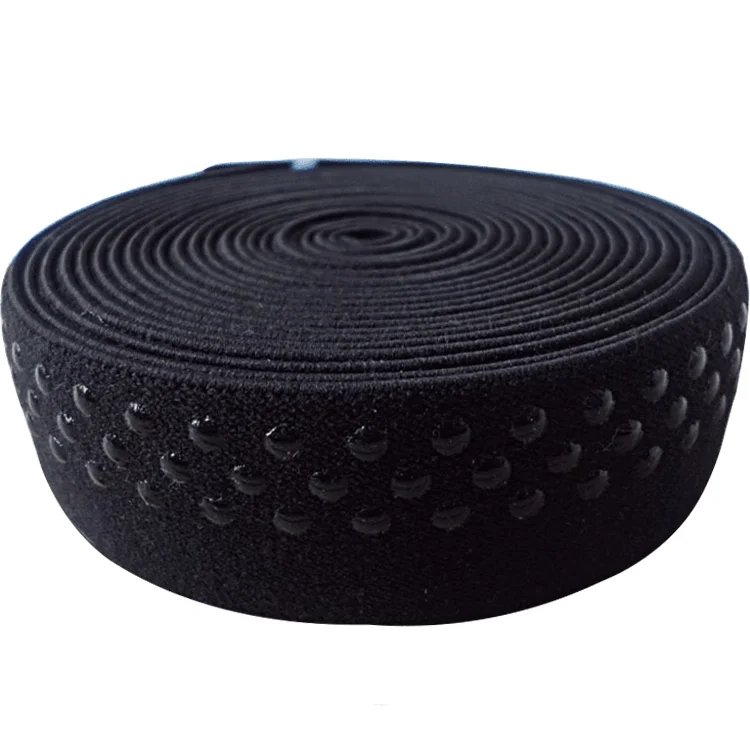 Wholesale Custom Eco Friendly Non Slip Silicone Elastic Webbing Tape Anti Slip Rubber Elastic Band Dots Grip For Underwear