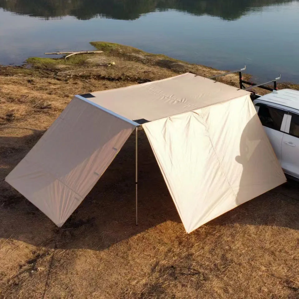 Factory Aluminum Alloy Shell Retractable Car Rooftop Side Awning 4x4 4wd Camping Car Awning