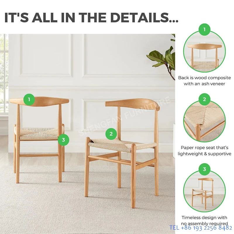 Wholesale Price Hans Wegner The Elbow Chair Living Room Sets Kitchen Balcony Wood Dining Table And Chairs