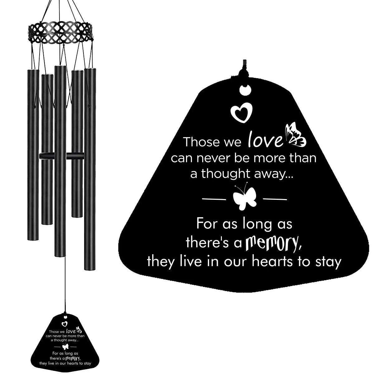 Лидер продаж Amazon садовые украшения металлические ветряные колокольчики памятные уличные