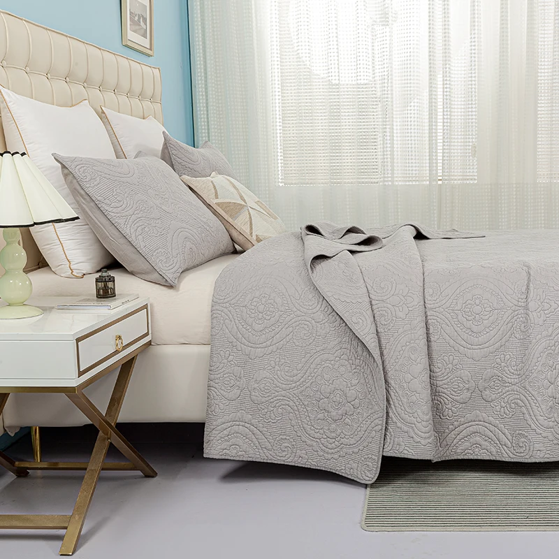 Lightweight Quilted bedspread soft bedding set for all seasong 100 Cotton Quilts bedding set Luxury wholesale Bedding set