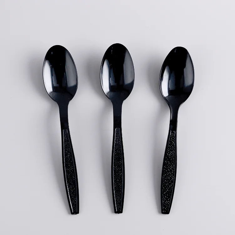 High Quality Individually Wrapped Cutlery Black Plastic Disposable Plastic Spoon 3g Plastic Spoons Disposable