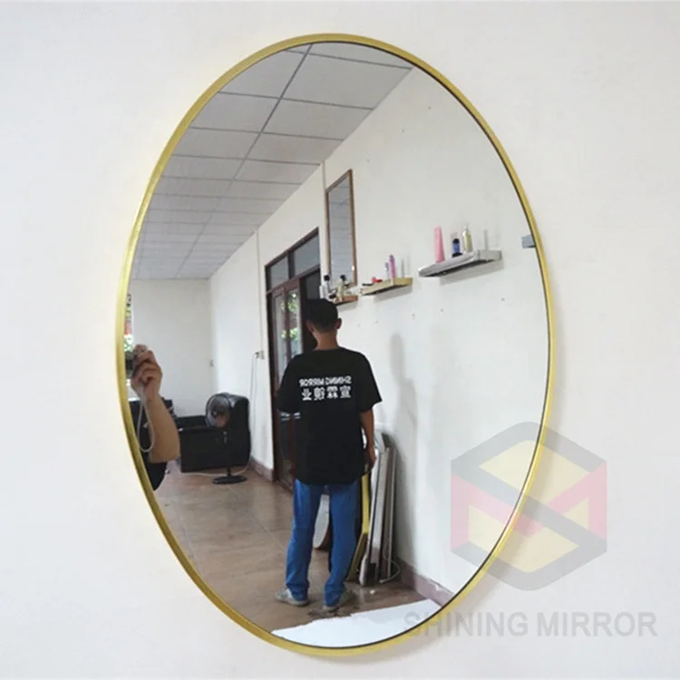 New arrival touch screen round led bath mirror aluminum frame bathroom shower mirror