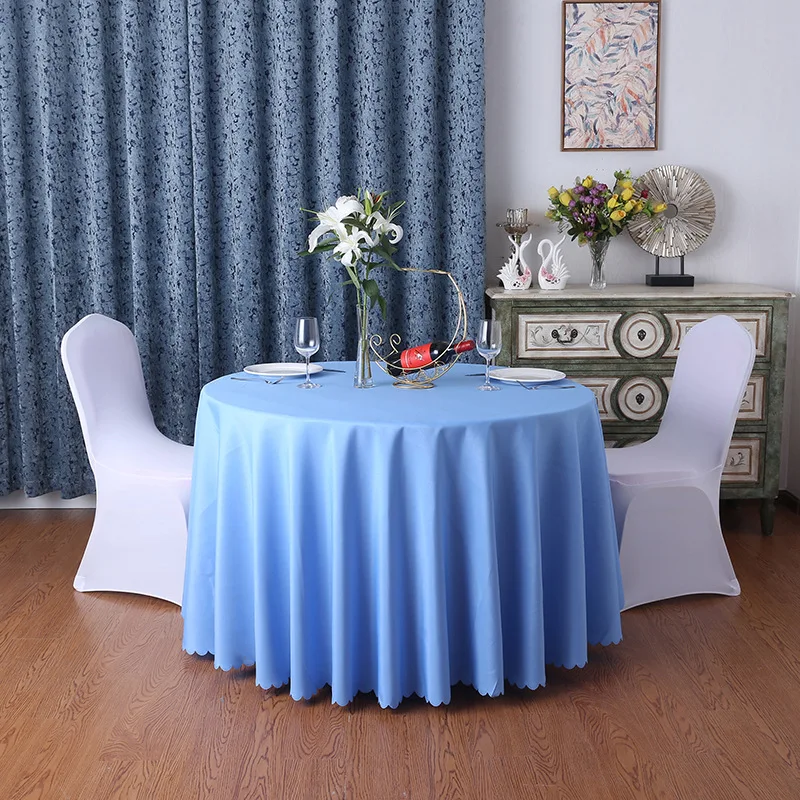polyester wed table cover printed 120 custom linen white navy blue satin rectangle tablecloths  round table cloth for wedding