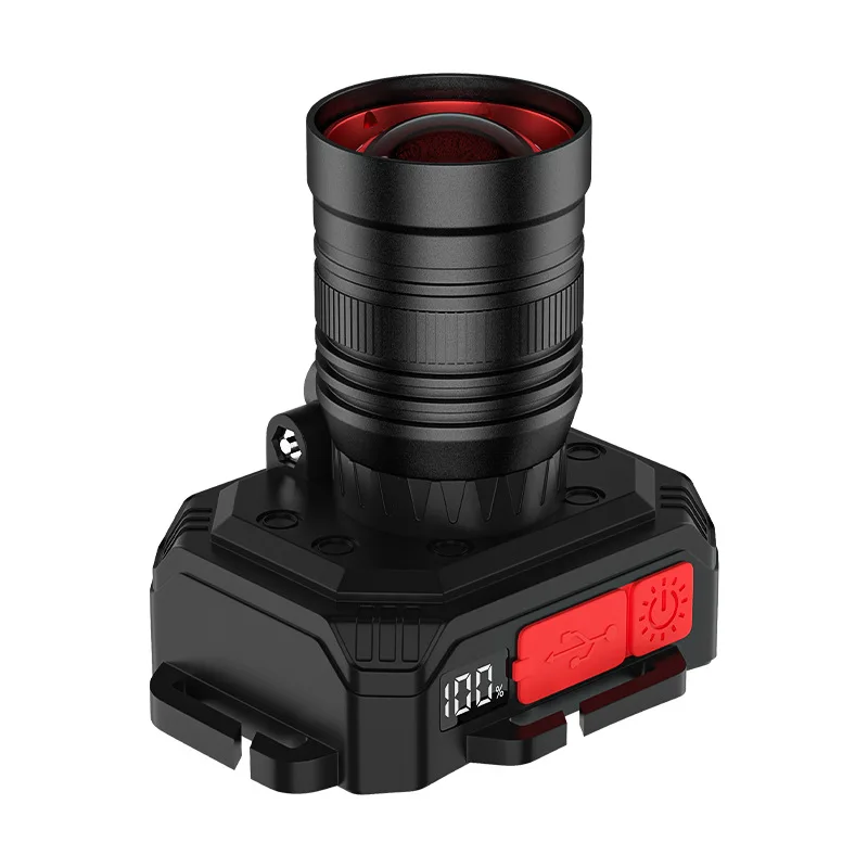 Hot Sale Professional Blue White Lighting Rechargeable Head Light  Usb Charge Travel Hiking Camping Zoomable LED Headlamp