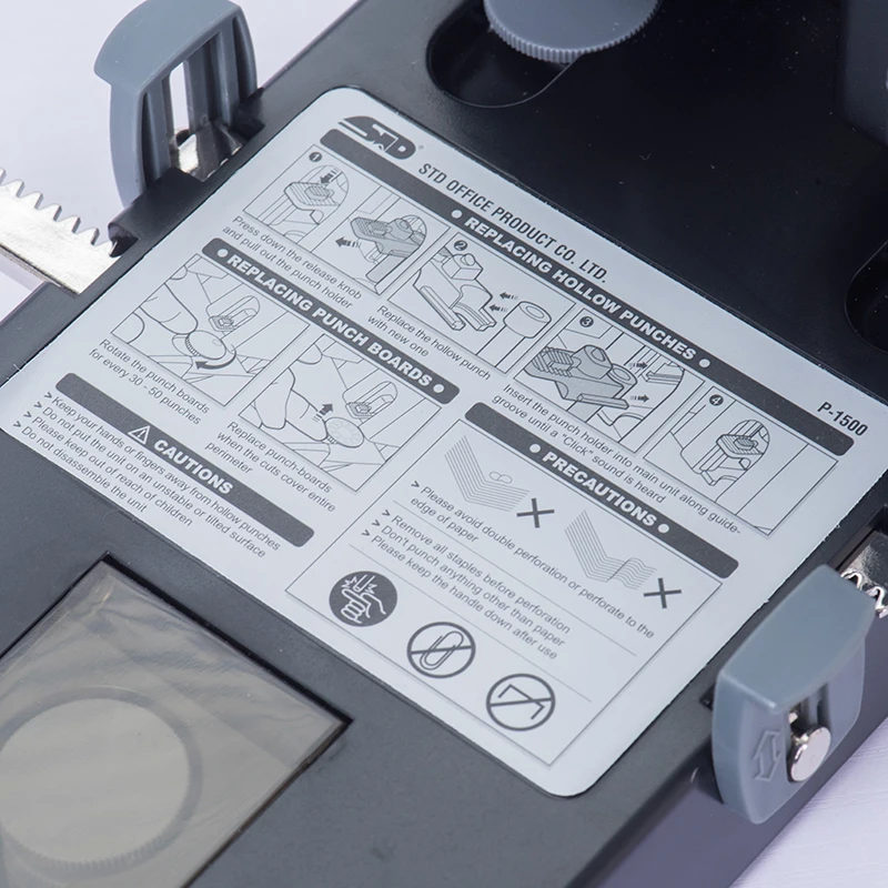 P-1500 Industrial 150 Sheet Capacity Metal Paper Puncher Extra Large 6mm Circle Two 2 Hole Punch Heavy Duty Hole Punch