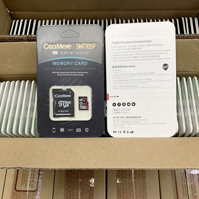 Ceamere Face Pattern Original 256GB Micro Memorias Class 10  TF Carte 8GB 16GB 64GB 128GB 256GB TF Memory Storage Card