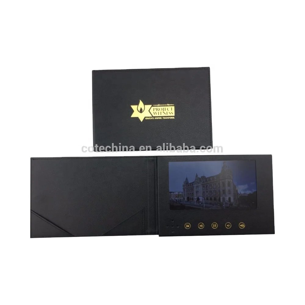 7 INCH best brochure design digital lcd Video booklet greeting card brochure touch screen optional for advertise Promotion gift