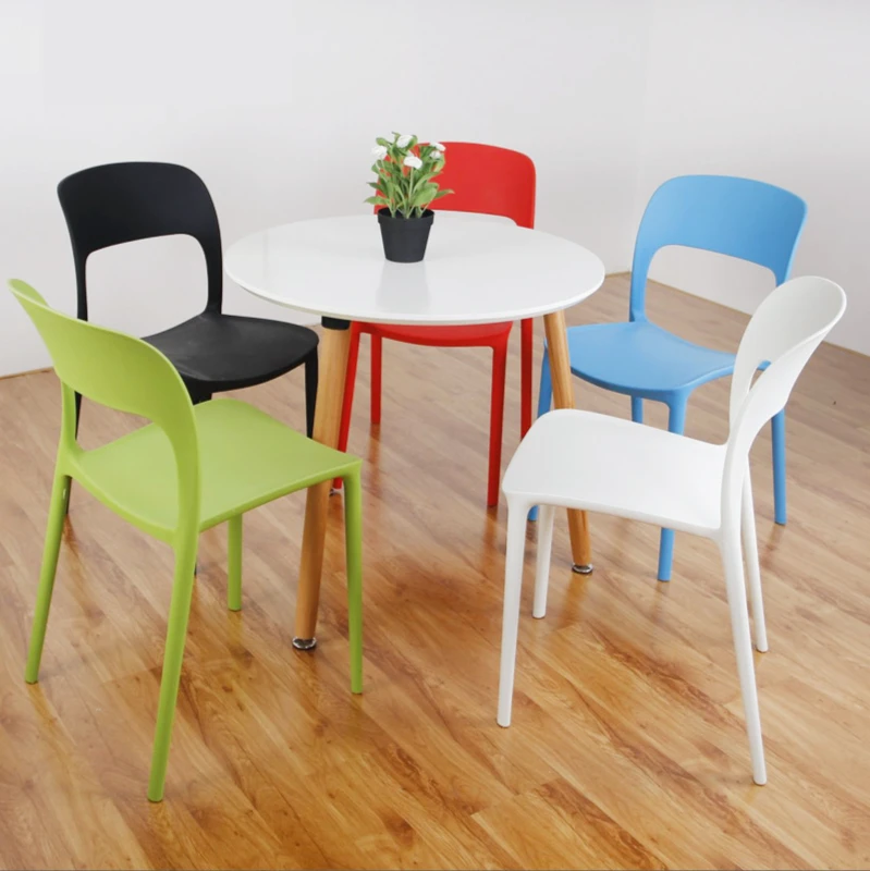  Пластиковый садовый стул Smart-Furn уличное сиденье табурет стол набор для патио белый черный Штабелируемый отдыха на