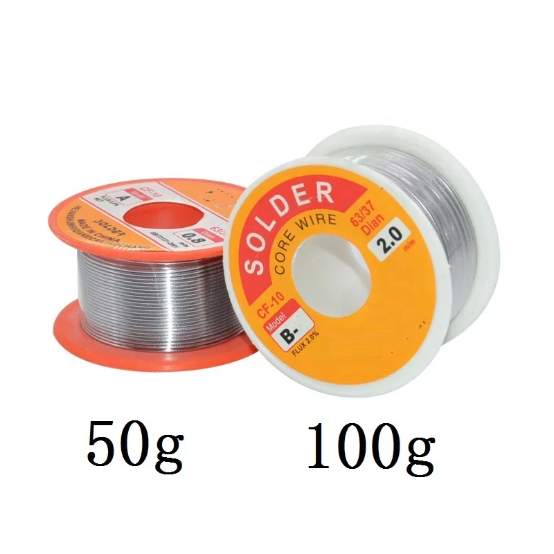 Factory Sell NEW 50g/100g 0.5/0.6/0.8/1/1.2/1.5mm 63/37 45FT Lead-Free Tin Soldering Wire Rosin Core Solder Wire with FLUX 2.0%