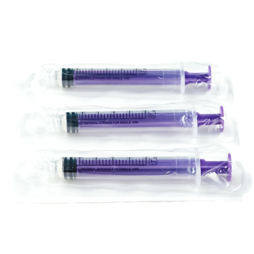 Medical Consumables Manufacturer purple Disposable 5ml 10ml 60ml Enfit Syringe Feeding Syringe