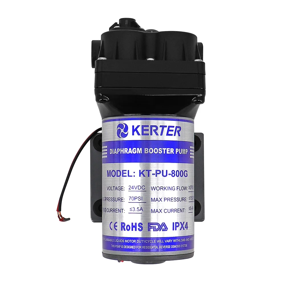 Hikins Factory OEM 800GPD 24V DC Reverse Osmosis RO Diaphragm Booster Pump For Water Purifier