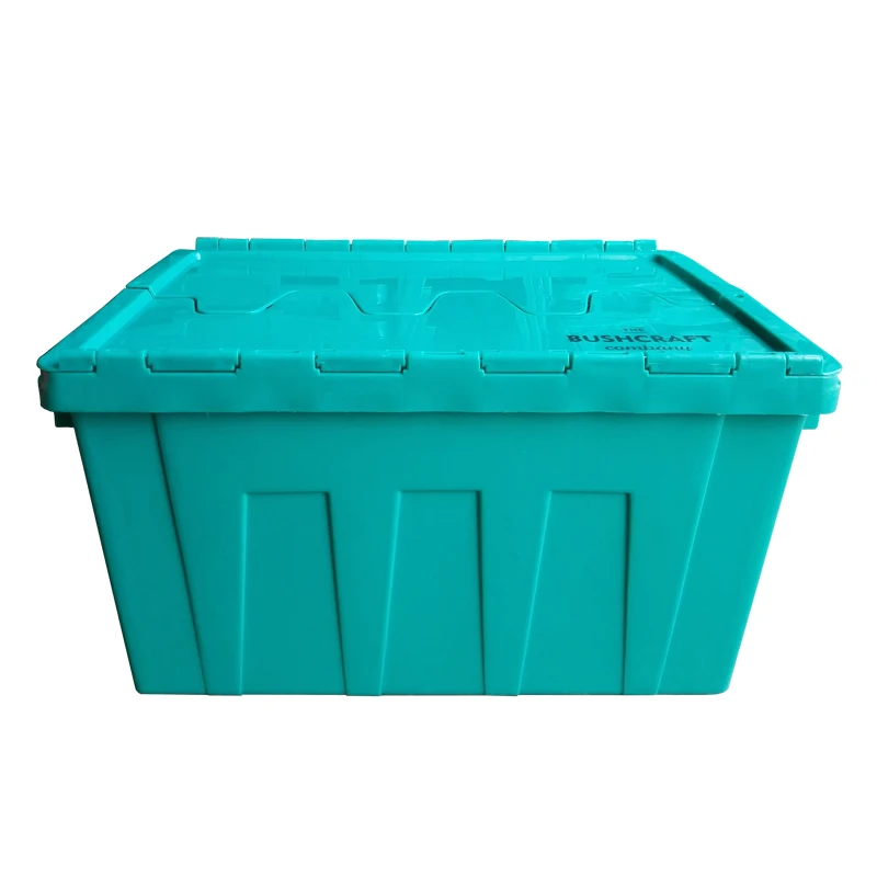 70L Large Plastic Foldable Lid Plastic stack and nest crates