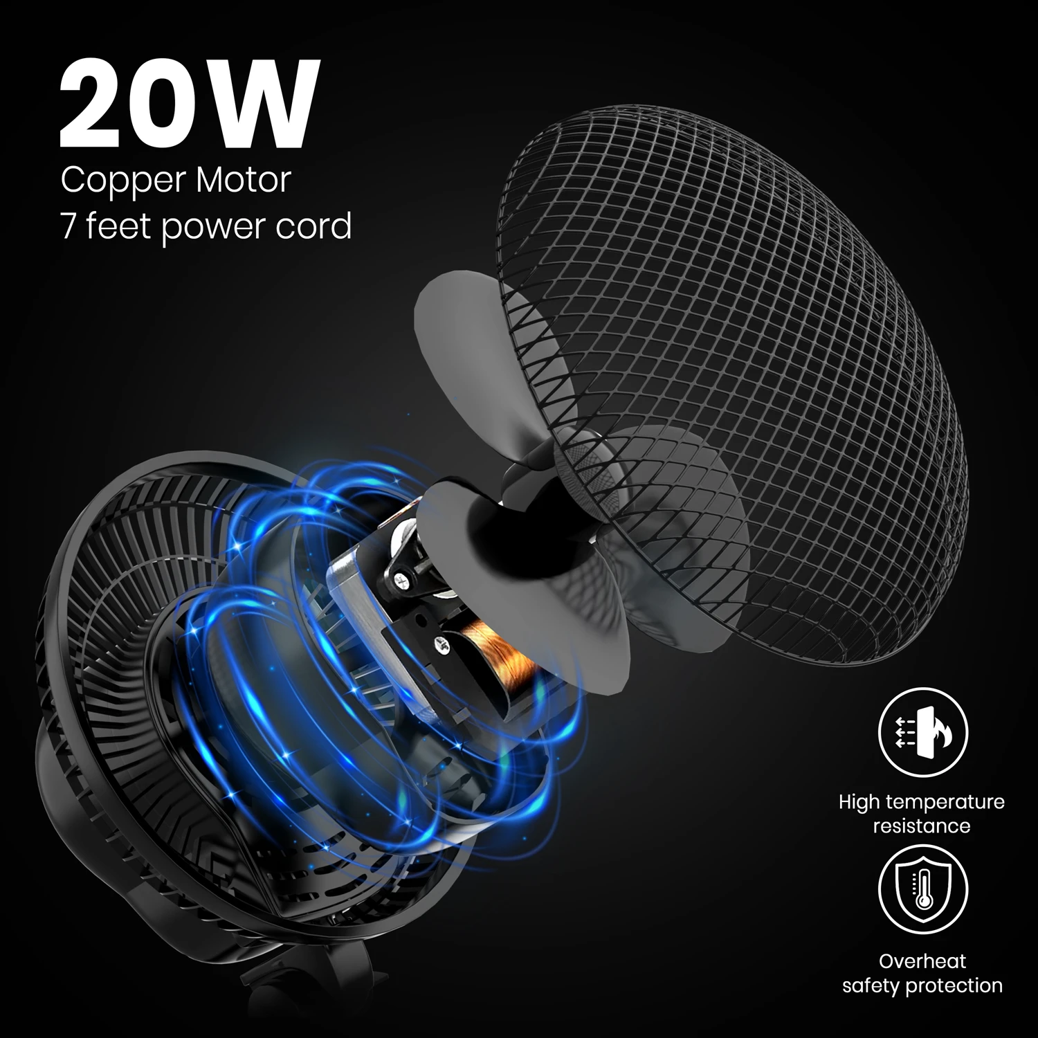 ORIGLiTE Grow Tent Fan Oscillating Fan EC with 4-Speed Airflow Low Noise for Greenhouse Ventilation Systems